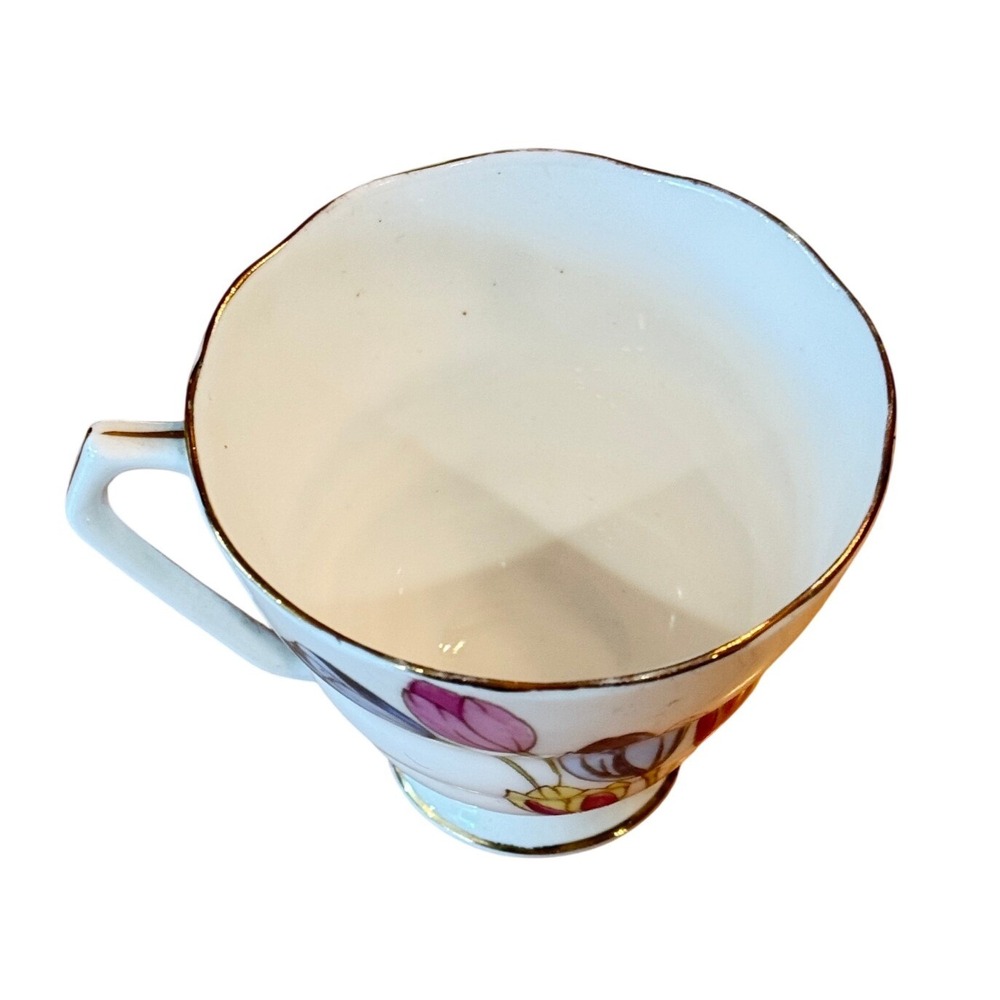 Radfords Fenton Bone China Tea Cup Vintage Floral Tulip Gold Trim England - Picture 4 of 7